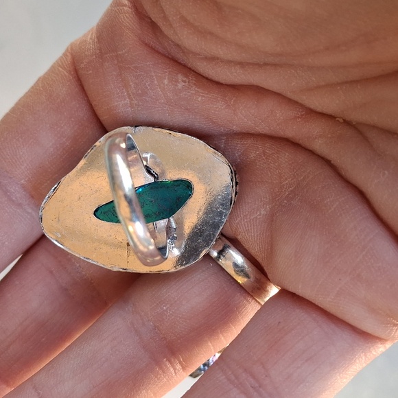 New Rainbow Titanium Crystal Quartz 925 Silver Statement Ring. - Picture 7 of 13